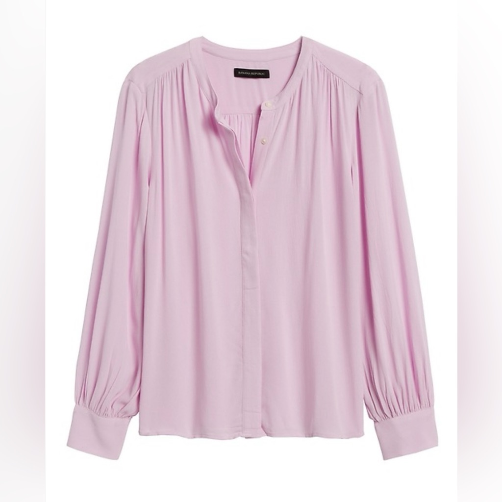 Banana Republic Iris Purple Balloon-Sleeve Blouse Size Xs